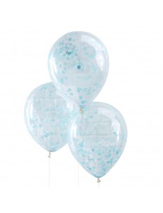 Balões Confetis Azul Claro